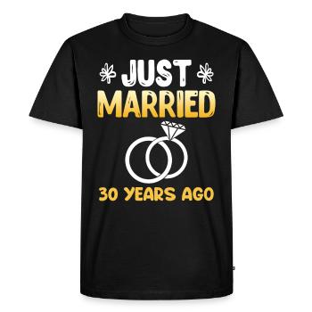 Just Married 30 Years 30th Wedding Anniversary - Men's Premium Organic T-Shirt - black - Front - Nico (187cm)
