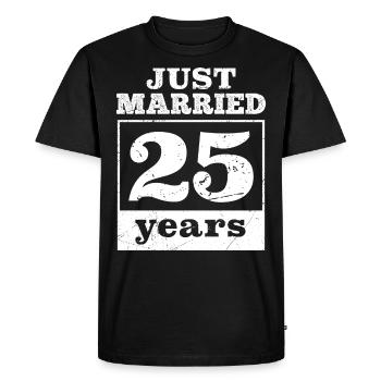 Juste marié 25 ans Noces d’argent - T-shirt Premium bio Homme - noir - Devant - Nico (187cm)