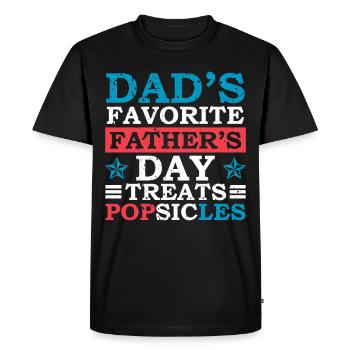 La fête des pères préférée de papa gâteries crème glacée fête des pères - T-shirt Premium bio Homme - noir - Devant - Nico (187cm)