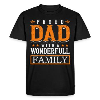 Père fier avec une famille merveilleuse Stolz - T-shirt Premium bio Homme - noir - Devant - Nico (187cm)