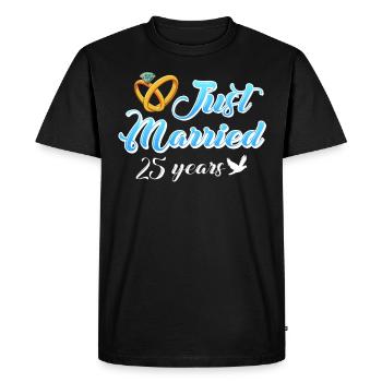 25 ans mariés 25e anniversaire de mariage - T-shirt Premium bio Homme - noir - Devant - Nico (187cm)