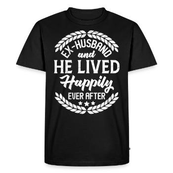 Ex-husband divorced man happy gentlemen - Men's Premium Organic T-Shirt - black - Front - Nico (187cm)