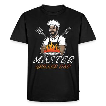 Master Griller Papa Grill Pan Decor Foodie - T-shirt Premium bio Homme - noir - Devant - Nico (187cm)