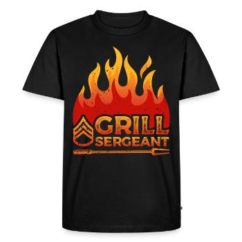 Grill Sergent Flame Decor Proud Dad Griller - T-shirt Premium bio Homme - noir - Devant - Nico (187cm)