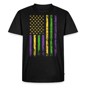 Masque de fou de vacances drapeau américain - T-shirt Premium bio Homme - noir - Devant - Nico (187cm)
