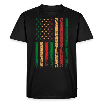 African-American flag holiday - Men's Premium Organic T-Shirt - black - Front - Nico (187cm)