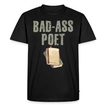 Bad-ass Poets Poésie et poèmes Poète - T-shirt Premium bio Homme - noir - Devant - Nico (187cm)
