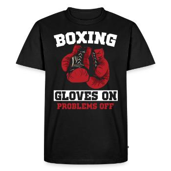 Boxing gloves to problems from sport boxer boxing - Men's Premium Organic T-Shirt - black - Front - Nico (187cm)