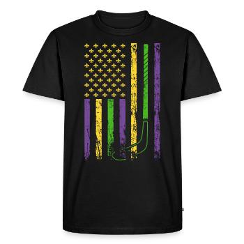 American Sports Flag Ice Hockey Sports - Men's Premium Organic T-Shirt - black - Front - Nico (187cm)