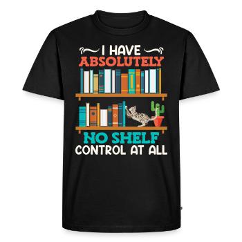 Amateur de livres Je n’ai pas de contrôle d’étagère Rat de bibliothèque - T-shirt Premium bio Homme - noir - Devant - Nico (187cm)