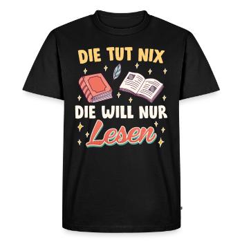 Amoureuse des livres Elle ne fait rien, elle veut juste lire Les filles - T-shirt Premium bio Homme - noir - Devant - Nico (187cm)