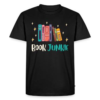 Book lovers Book Junkie Reading friends and - Men's Premium Organic T-Shirt - black - Front - Nico (187cm)