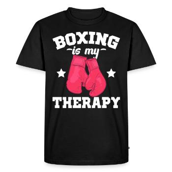 La boxe est ma thérapie Sparring sport - T-shirt Premium bio Homme - noir - Devant - Nico (187cm)