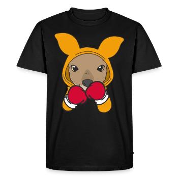 Kangourou Boxeur Martial Athlète Sparring Sport Boxe - T-shirt Premium bio Homme - noir - Devant - Nico (187cm)