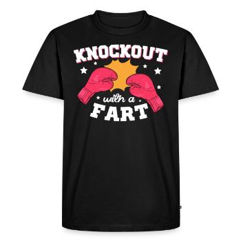 Knockout with a Fart Combat Sports Boxer - Men's Premium Organic T-Shirt - black - Front - Nico (187cm)