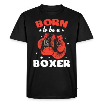 Né pour être un boxeur Sparring Gants d’entraînement - T-shirt Premium bio Homme - noir - Devant - Nico (187cm)