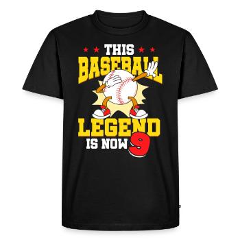 This baseball legend is now 9 Sports Kid 9. - Men's Premium Organic T-Shirt - black - Front - Nico (187cm)