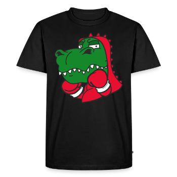 Dinosaure Boxeur Athlète Martial Athlète Sparring Sport - T-shirt Premium bio Homme - noir - Devant - Nico (187cm)