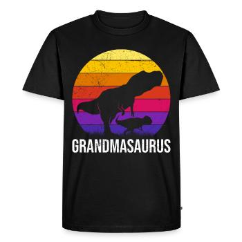 Omasaurus Grandma Mother's Day Dinosaur Fan - Men's Premium Organic T-Shirt - black - Front - Nico (187cm)