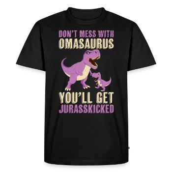 Grand-mère ne plaisante pas avec Omasaurus Grand-mère Dino - T-shirt Premium bio Homme - noir - Devant - Nico (187cm)