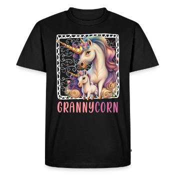 Grand-maïs Grand-mère Fête des mères Fans de licorne - T-shirt Premium bio Homme - noir - Devant - Nico (187cm)