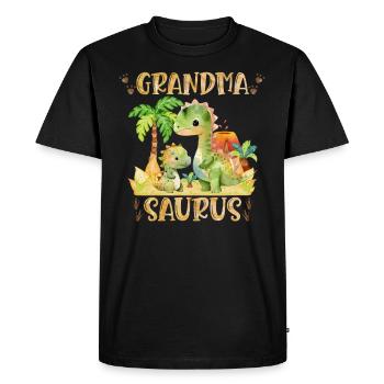 Omasaurus Dinosaur Grandma Mother's Day Granny - Men's Premium Organic T-Shirt - black - Front - Nico (187cm)