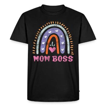 Mama Boss Mother's Day Strong Mom Cool Mom - Men's Premium Organic T-Shirt - black - Front - Nico (187cm)