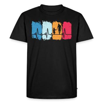Cadeau rétro papa et fille, père et fille - T-shirt Premium bio Homme - noir - Devant - Nico (187cm)