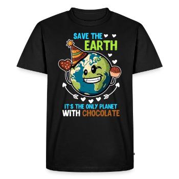 Save the Earth Chocolate Lovers Environmental Protection - Men's Premium Organic T-Shirt - black - Front - Nico (187cm)