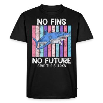 Save Sharks Animal Welfare Sharks Save the Ocean - Men's Premium Organic T-Shirt - black - Front - Nico (187cm)