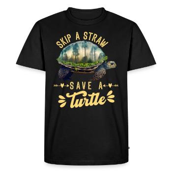 Save the turtles Environmental protection ocean - Men's Premium Organic T-Shirt - black - Front - Nico (187cm)