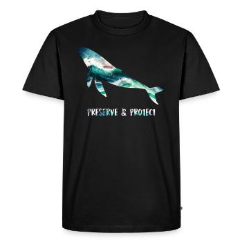 Save the whales Species protection and animal welfare - Men's Premium Organic T-Shirt - black - Front - Nico (187cm)