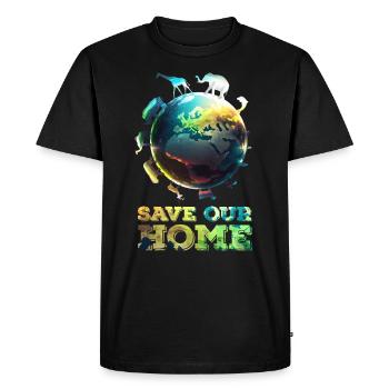 Sauvez notre maison Conservation de la planète Sauvez la Terre - T-shirt Premium bio Homme - noir - Devant - Nico (187cm)