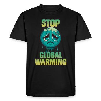 Protection du climat Stopper le réchauffement climatique Respectueux du climat - T-shirt Premium bio Homme - noir - Devant - Nico (187cm)