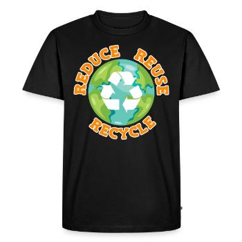Reduce Recycle Environmental Love Environmental Protection - Men's Premium Organic T-Shirt - black - Front - Nico (187cm)