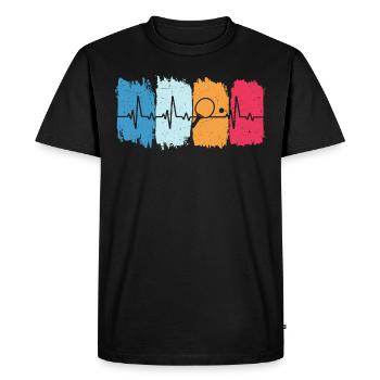 Tennis de table rétro heartbeat joueur de tennis de table - T-shirt Premium bio Homme - noir - Devant - Nico (187cm)