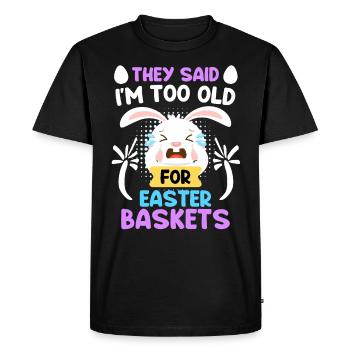 Easter Bunny Easter Basket Bunny Easter Eggs - Men's Premium Organic T-Shirt - black - Front - Nico (187cm)
