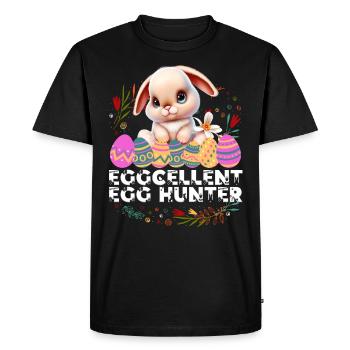 Eggcellent Egg Hunter Easter Bunny Easter Eggs Cute - Men's Premium Organic T-Shirt - black - Front - Nico (187cm)