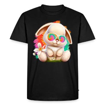 Easter Bunny with glasses Cute Bunny colorful bunnies - Men's Premium Organic T-Shirt - black - Front - Nico (187cm)