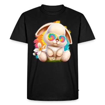 Easter Bunny with glasses Cute Bunny colorful bunnies - Men's Premium Organic T-Shirt - black - Front - Nico (187cm)