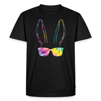Bunny Face Cool Easter Bunny with Glasses - Men's Premium Organic T-Shirt - black - Front - Nico (187cm)