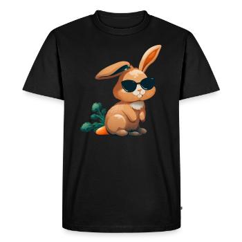 Lapin de Pâques Visage Lapin de Pâques Lapin de Pâques - T-shirt Premium bio Homme - noir - Devant - Nico (187cm)