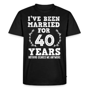 40 ans mariage Ruby marié - T-shirt Premium bio Homme - noir - Devant - Nico (187cm)