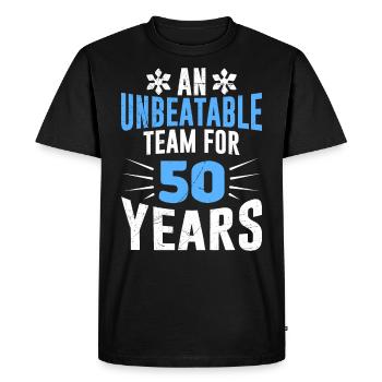 50 ans d’une équipe Noces d’or - T-shirt Premium bio Homme - noir - Devant - Nico (187cm)
