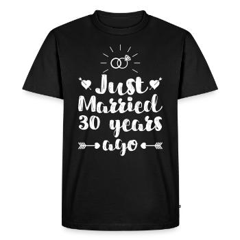Je viens de marier 30 ans mariage de perles - T-shirt Premium bio Homme - noir - Devant - Nico (187cm)