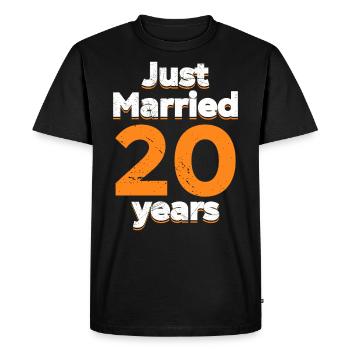 Juste marié 20 ans 20e anniversaire de mariage - T-shirt Premium bio Homme - noir - Devant - Nico (187cm)