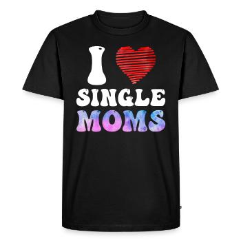 J’adore les mamans célibataires Malle Single Men - T-shirt Premium bio Homme - noir - Devant - Nico (187cm)