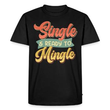Célibataire et prêt à se mêler Hommes célibataires Hommes - T-shirt Premium bio Homme - noir - Devant - Nico (187cm)