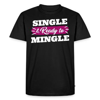 Célibataire et prêt à se mêler aux hommes célibataires Hommes - T-shirt Premium bio Homme - noir - Devant - Nico (187cm)