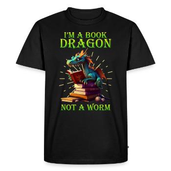 Livre Dragon Book lovers et fans de dragon - T-shirt Premium bio Homme - noir - Devant - Nico (187cm)
